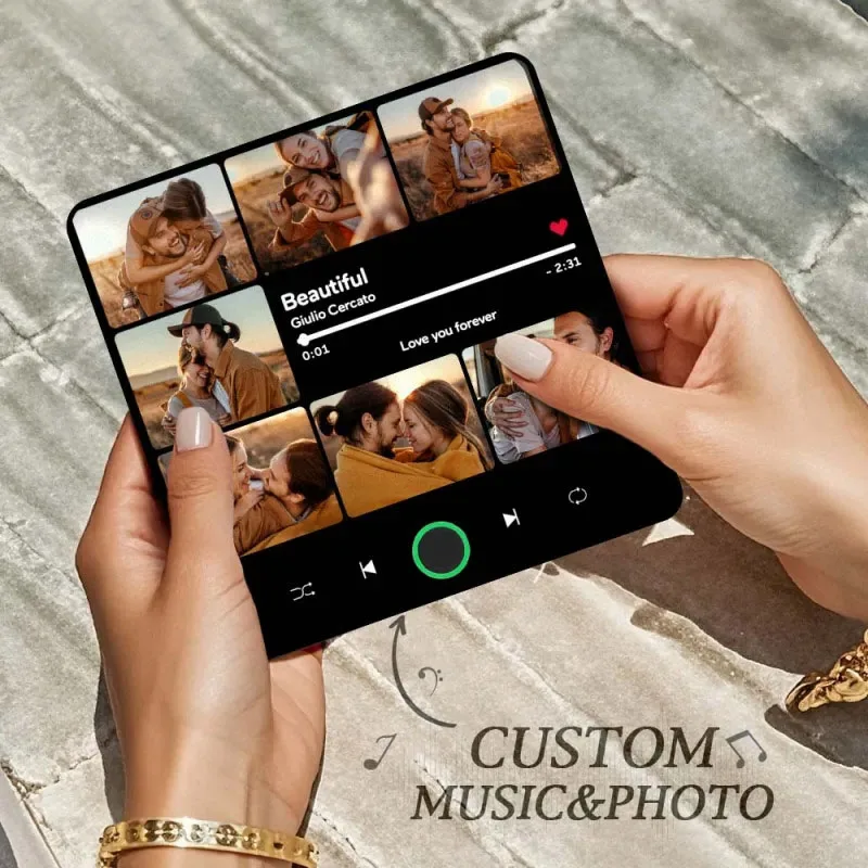

Фотография по индивидуальному заказу, 7 шт., фото-музыкальный магнит на холодильник с рамкой, персонализированные магниты на холодильник для рождественского подарка