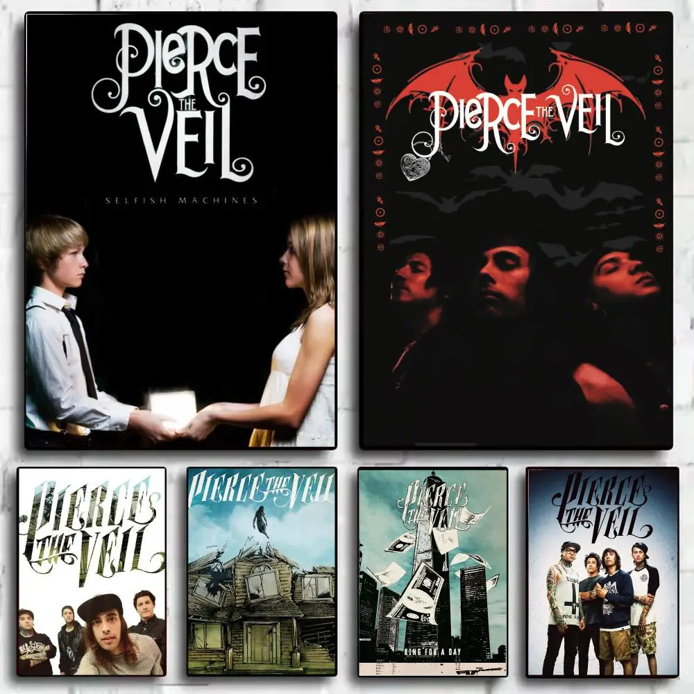 Band P-Pierce The Veil Poster Modern  Wall Art Aesthetic Minimalist Bedroom Decor Cafe Home Gift