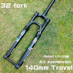 MTB Bicycle Air Supension Fork 27.5/29ich Shoulder/Wire Control Tapered Tube Rockshox Suntour Dampener 32RL Boost 100*15MM