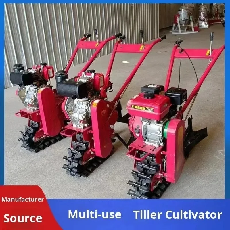 180 High-Power Crawler Micro-Tiller Hand-Held Chain-Track Rotary Tiller Core Engine Deep Tillage Cultivat