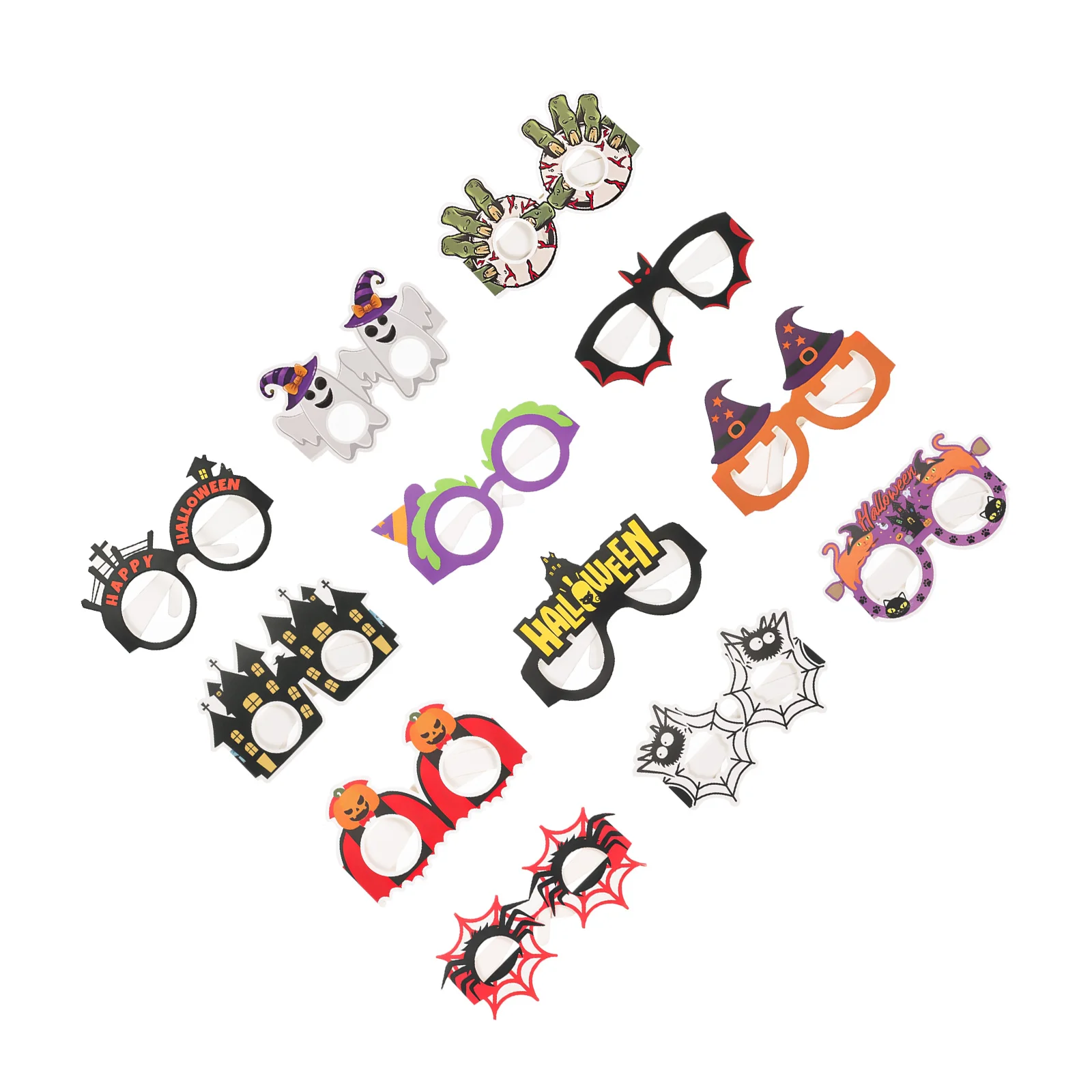 

12Pcs Party Glasses Props Halloween Sunglasses Creative Fun Glasses Exquisite Costume Accessories Halloween Sunglasses