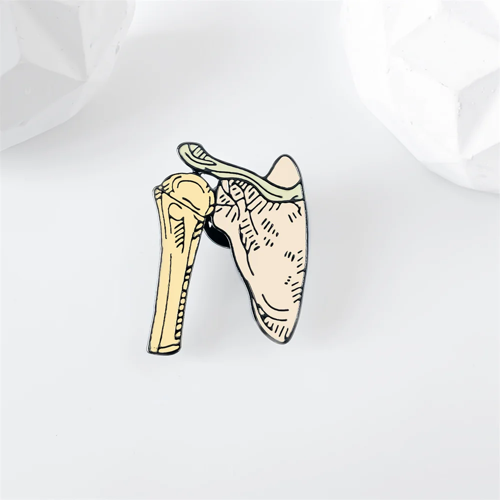 Harong Humerus and Scapula Enamel Pin Exquisite BodySkeleton Anatomy Lapel Brooch Orthopedics Doctor Nurse Badge