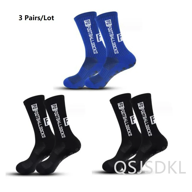 3 Pairs New Men Women Soft Breathable Anti-slip Football Socks Running Soccer Basketball Cycling Sports Grip Socks