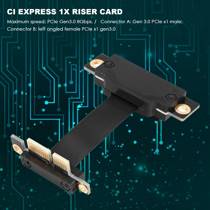 PCIE X1 Riser Cable Двойной 90-градусный прямоугольный удлинительный кабель Pcie 3.0 X1 к X1 8 Гбит/с PCI Express 1X Riser Card