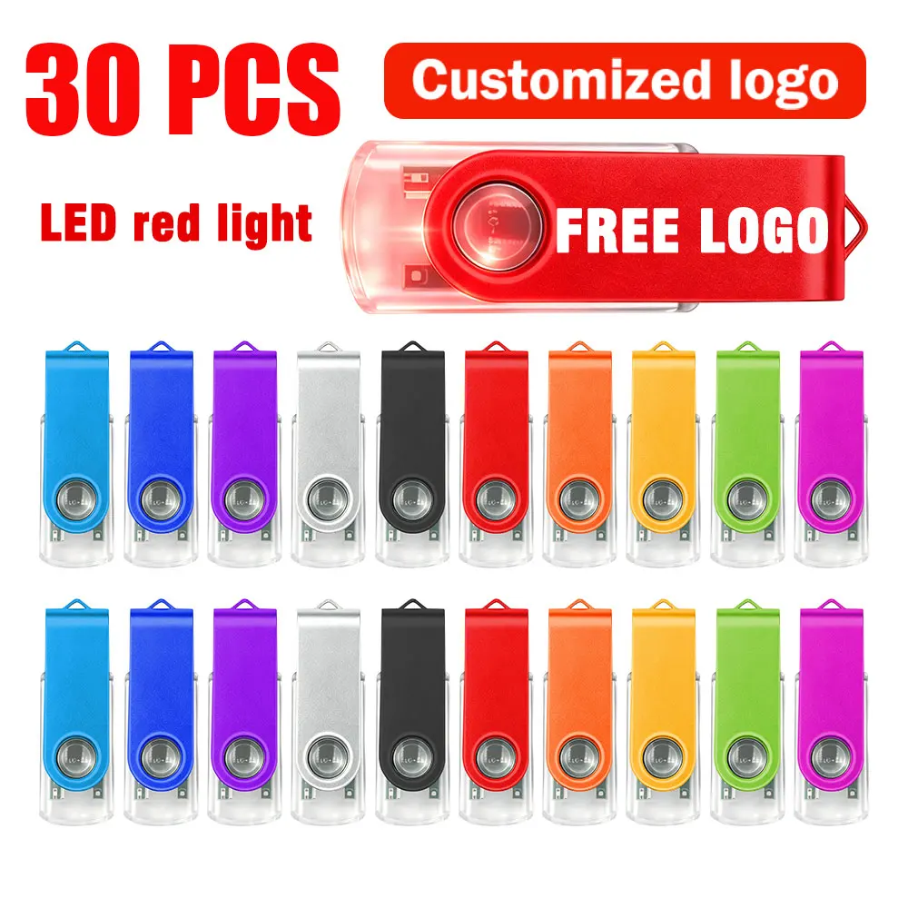 30pcs Customize logo free metal usb 2.0 flash drive 64GB 32GB 16GB 8GB 4gb 1gb 2gb pendrive waterproof флешка usb memoría