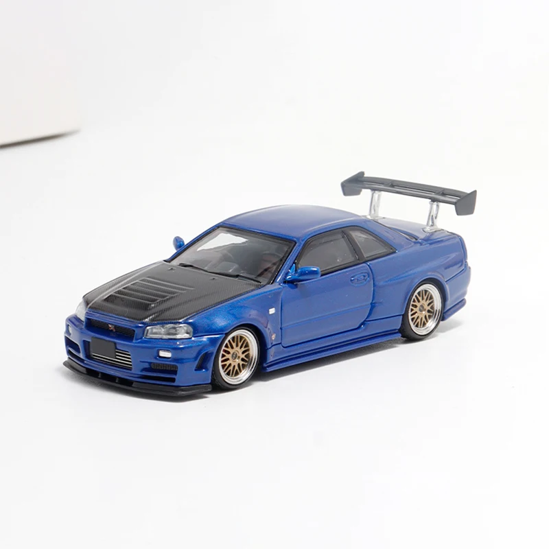 日産-車モデルgtrr34スカイラインシミュレーション合金,静的ディスプレイ,収集可能なギフト,おもちゃ,お土産の装飾,ダイキャスト1:64スケール