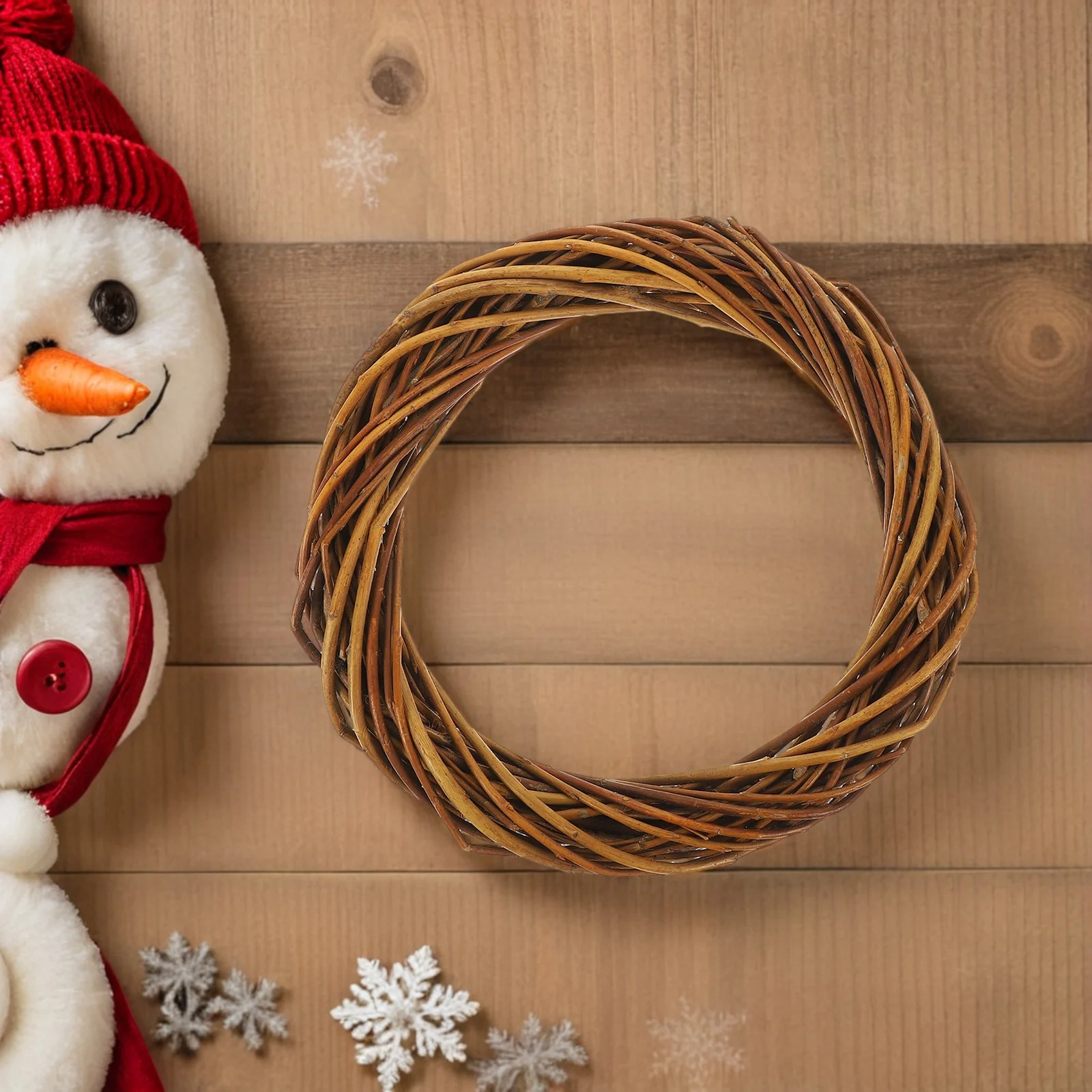 

2Pcs Natural Wicker Wreath Twig Frame 20cm Rustic Round Garland Rings Front Door Windows Cabinet Decor DIY Supplies