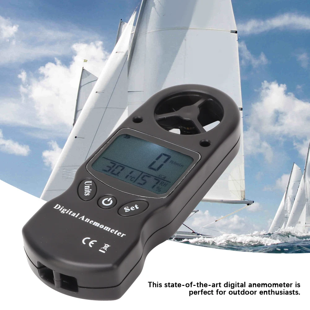Digital Anemometer Anemometro Wind Speed TL-300 3-in 1 Mini Handheld Multifunction Digital Thermometer Hygrometer Anemometer