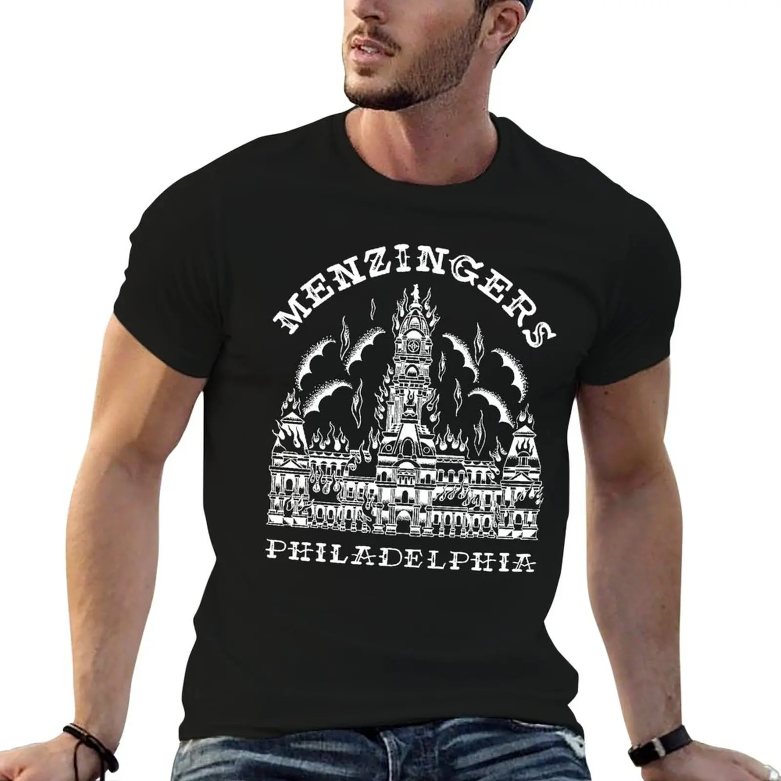 

Menzingers cotton Merch T-Shirt package t cotton t-shirt plain black man Hall 100% City shirts for