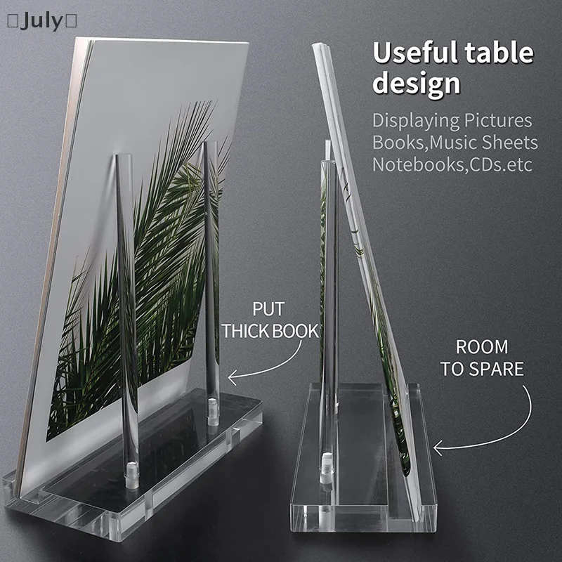 อะคริลิคผู้ถือปฏิบัติโต๊ะสําหรับอัลบั้มเอกสารหนังสือ Movable Collection Book Rack