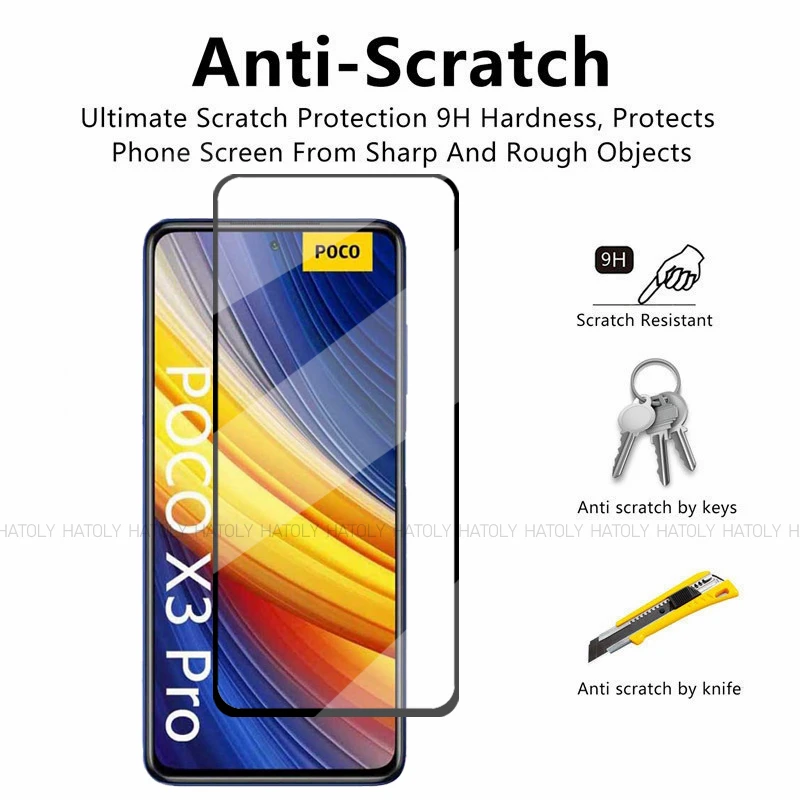 2/4PCS Tempered Glass For Xiaomi Poco X3 Pro Screen Protector Xiaomi Poco X3 Pro X3 NFC Full Glue Phone Film Xiaomi Poco X3 Pro