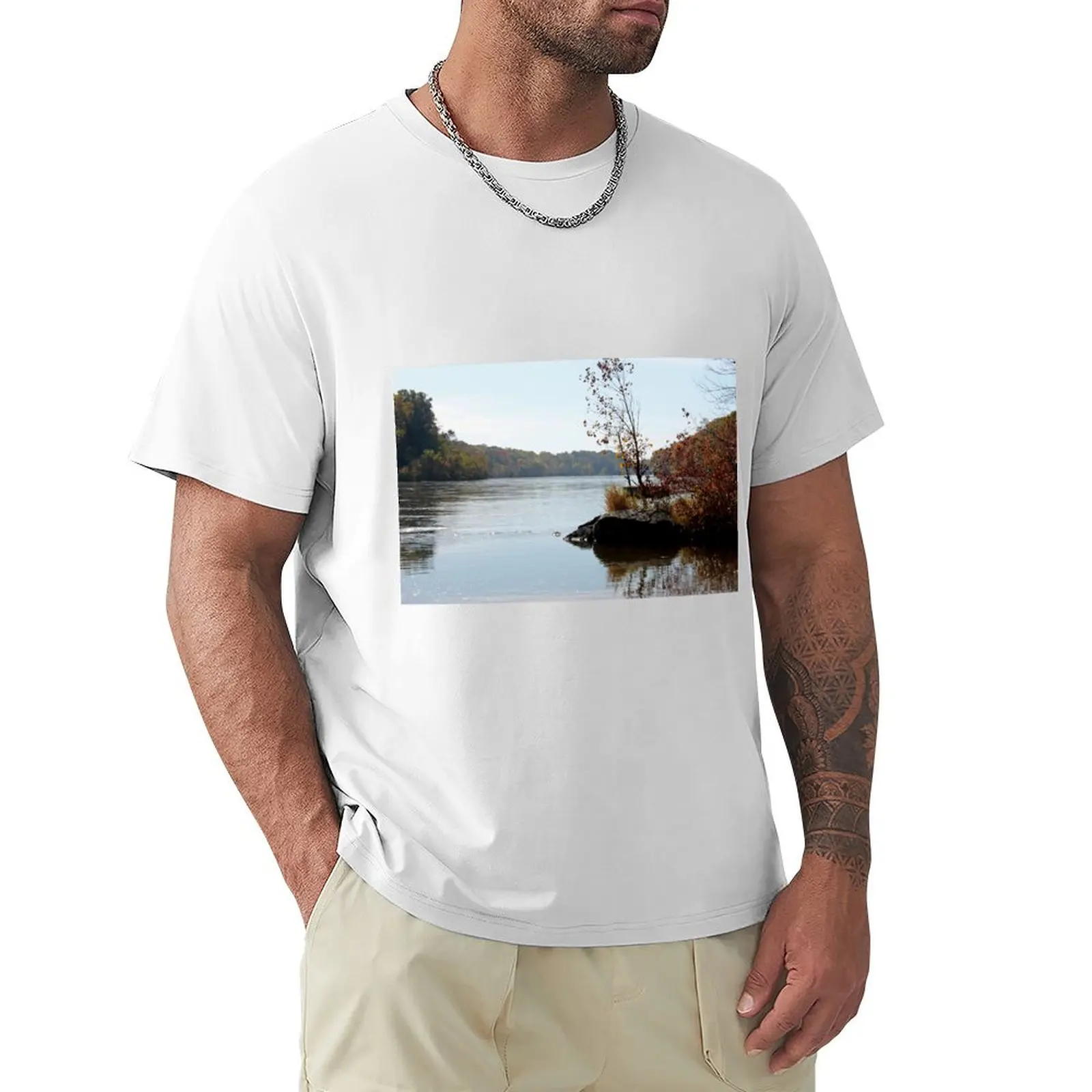 Fall on the River Bank T-Shirt anime for a boy boys animal print mens tall t shirts