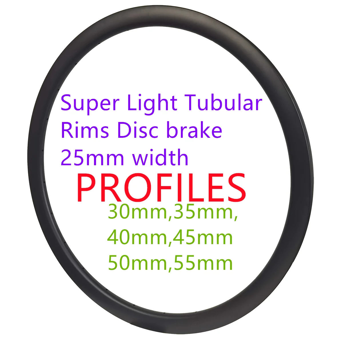 

Tubular Super Light Disc Brake Road Bike Carbon Rim 25mm External Width Toray T800 30mm 35mm 38mm 40mm 45mm 50mm 55mm Depth