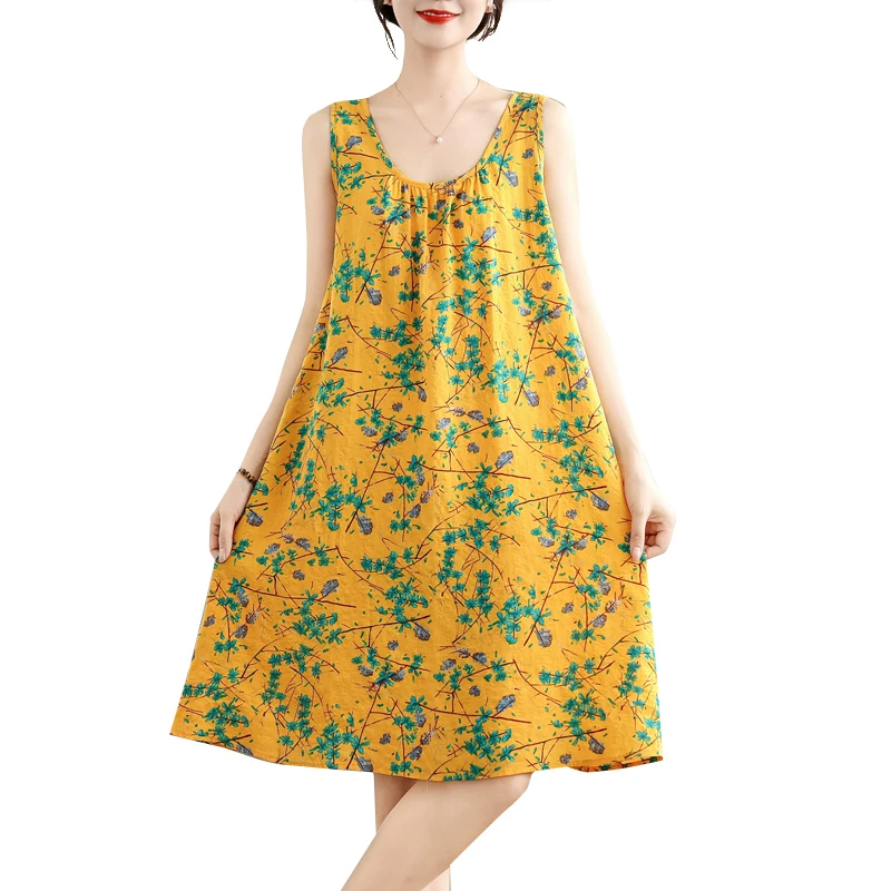 Vestido Largo Hoado de Verano con Estampado de Aodón para Mujer, Vestido Largo de Una Pieza con Cuello en V, ro e Inf...