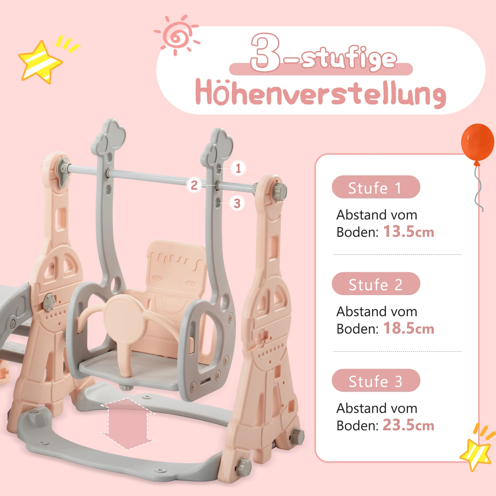 Scivolo per bambini, altalena scorrevole per bambini 4 In 1 con st da basket, scala da arrampicata, scivolo da giardino con scivolo a battente per
