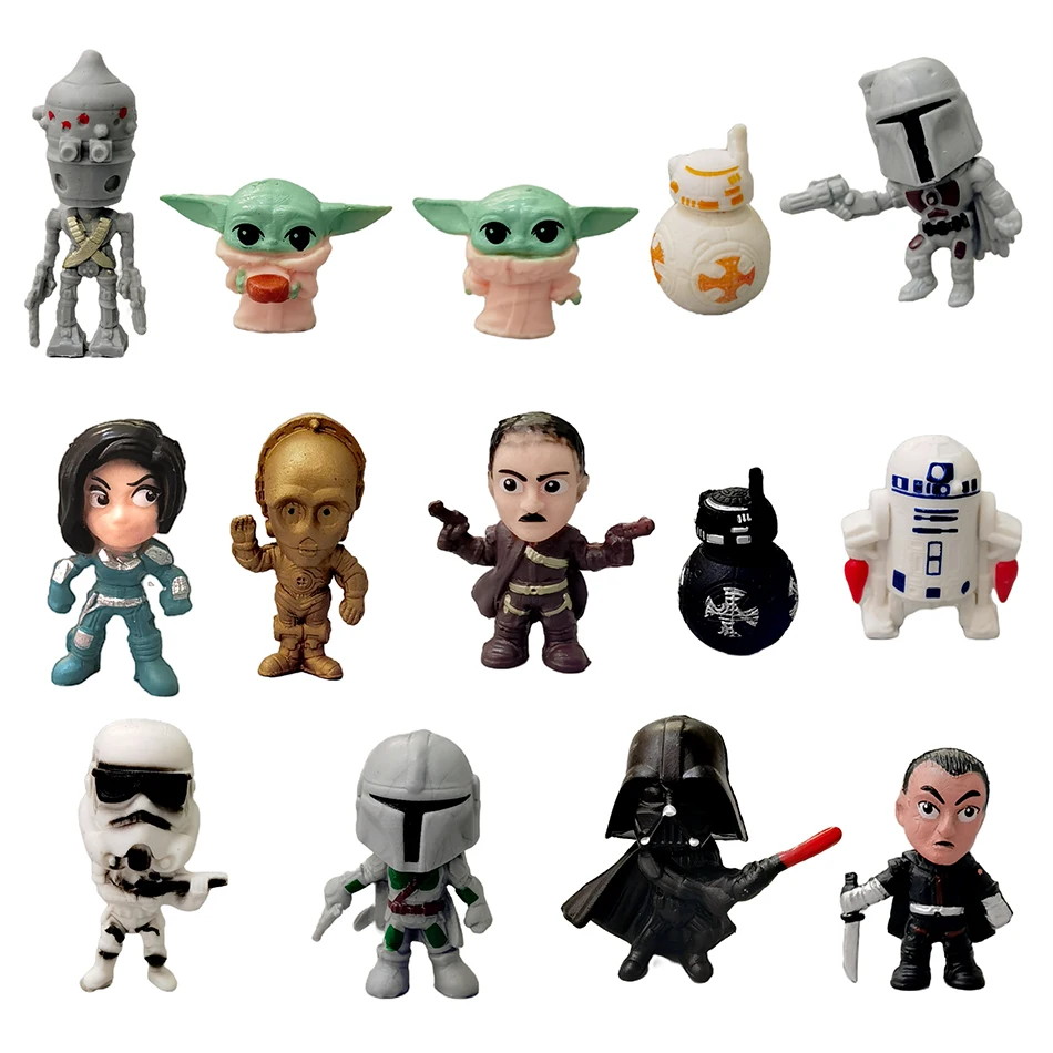 14 pezzi/set Star Wars Mandalorian Cute 4cm Figure Toys