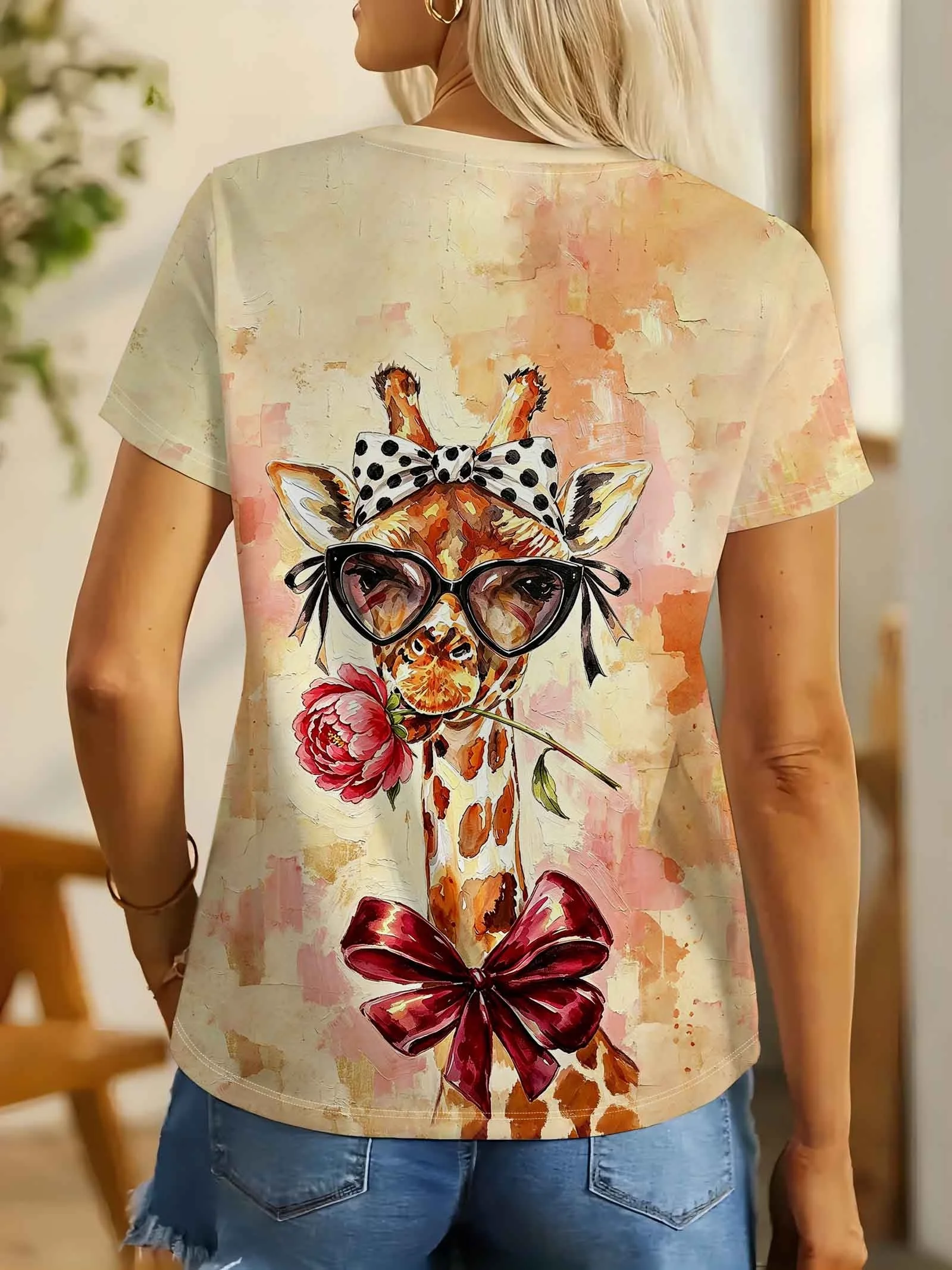 تي شيرت نسائي بطبعة زهرة الزرا - مراجعة Summer Rose Clothing وسعره