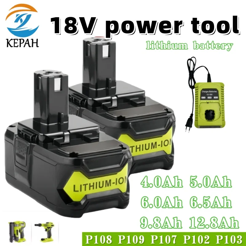 

Durable Lithium - Ion Battery for Power Tools｜18V 9.8 - 12.8Ah P108, Reliable for RB18L20/P104/P107 and Related Models