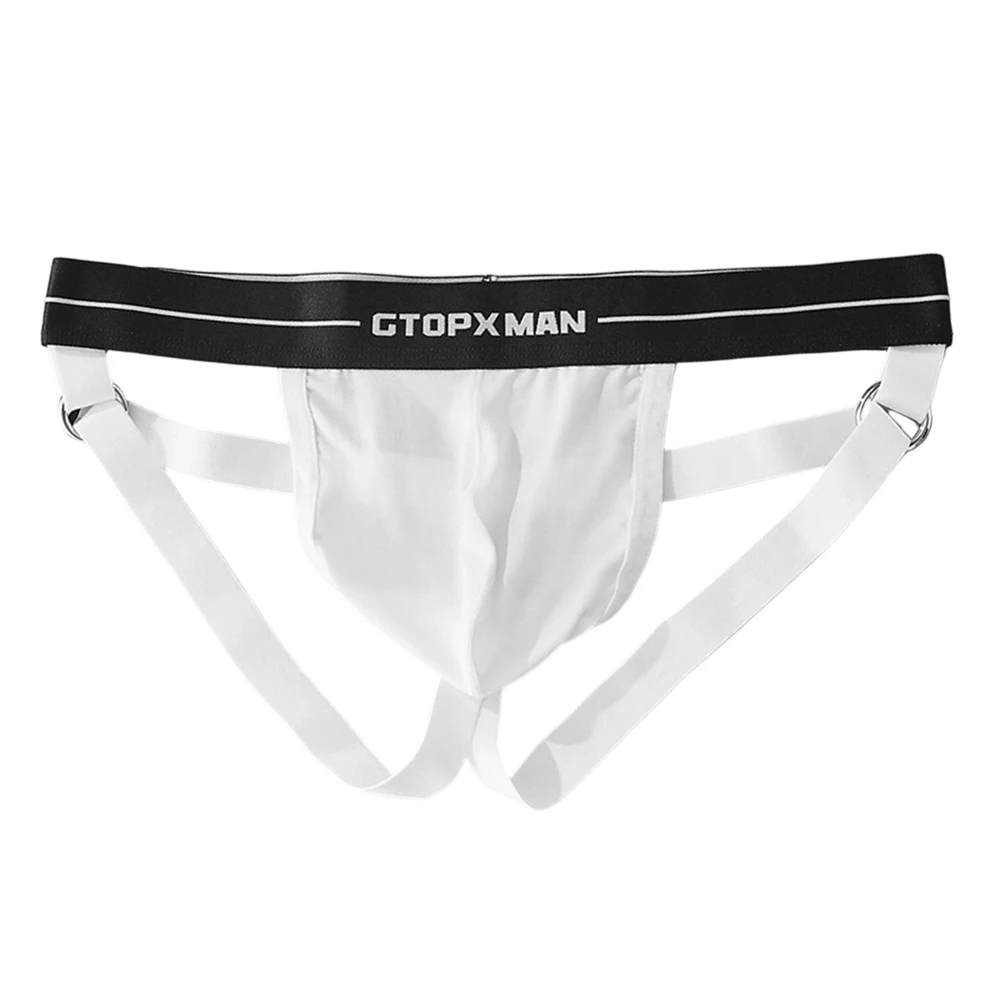Men\\\\\\\'s Comfort-Focused G-String Thong with Hollow Butt Opening Elastic Low Waistband and U-Pouch for Natural Positioning