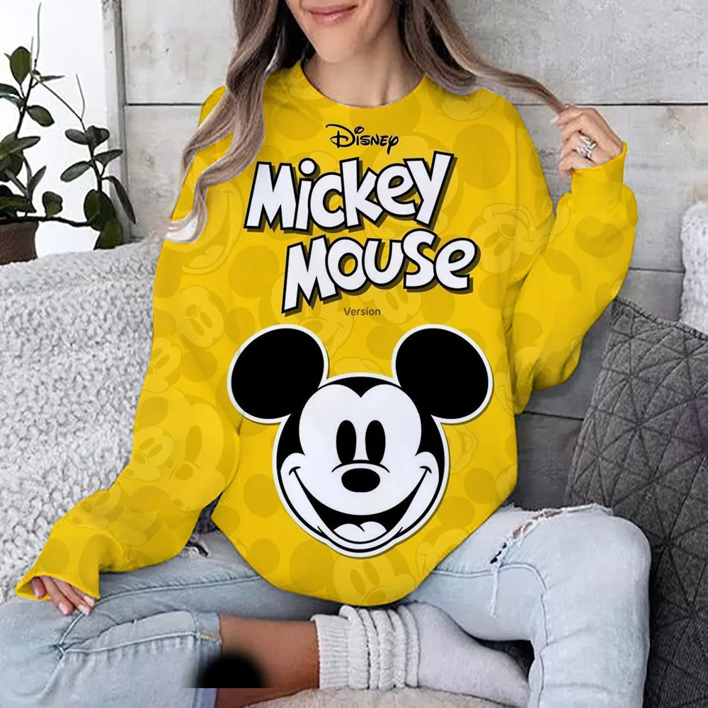 Disney Women Hoodies and Sweatshirts Mickey Mouse Fall Spring Sweatshirts Fall Spring Harajuku Long Sleeve Hoodie Clothes