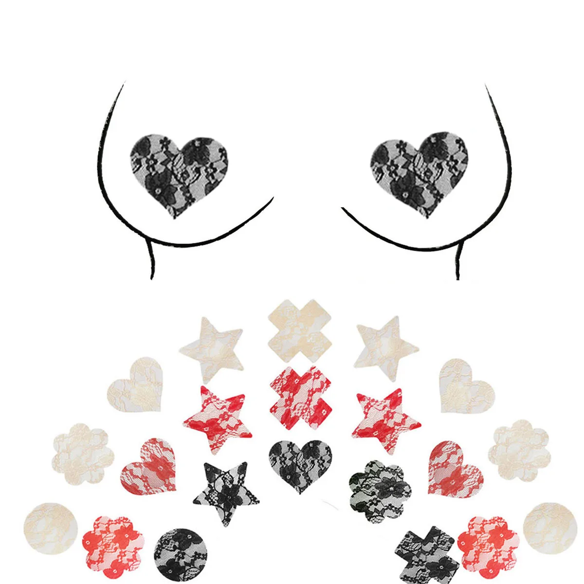 3 أزواج من الدانتيل على شكل قلب فطائر اللحم حمالة صدر الثدي غطاء الحلمة معجون الحليب ملصقات الملابس الداخلية المثيرة للسيدات المثيرات