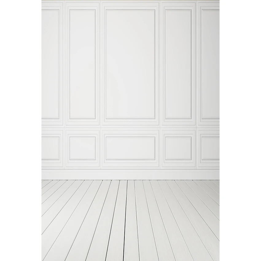 Mehofond White Chic Wall Backdrop Texture Wood Floor Baby Birthday Party Wedding Photography Background Photo Studio Photocall