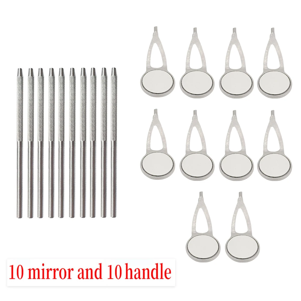 Reusable Anti Fog Rhodium Coated Double Sided Dental Mouth Mirror Set of 5 or 10 for Professional Oral Examinations