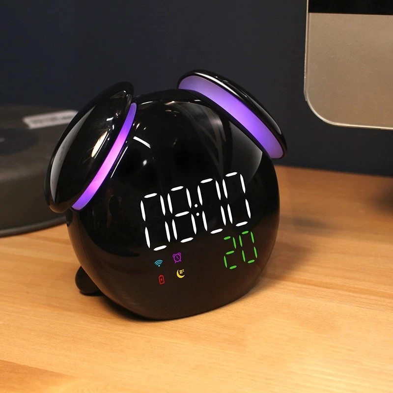 Creative Silent Intelligent Clock Mini Digita Clock Bedside Clock Children's Student Alarm Luminous Kid Gift Cartoon Personality