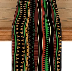 Black History Month Traditional African Tribal Linen Table Runner Reusable Farmhouse Kitchen Dining Table Runner Party Decor