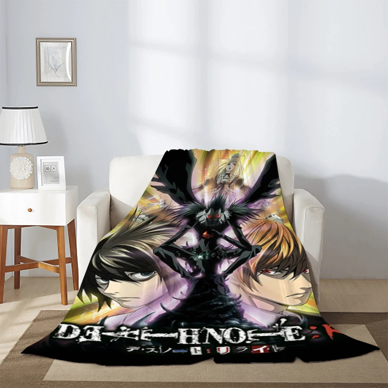 

Death Note Fleece Blanket Sofa Winter Classic Anime Fluffy Soft Blankets & Throws Microfiber Bedding Knee Warm Nap Decorative