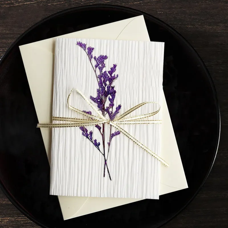 

CLLminimalist lover dried grass bouquet greeting card Festival send husband couple anniversary love handwritten souvenir