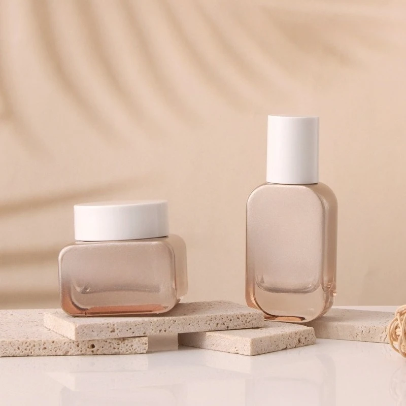 6 Stück Glas-Lotionflaschen, nachfüllbare Lotion-Creme-Flaschen, Kosmetikflaschen in Reisegröße für Flüssigkeiten ‌ Nachfüllbarer Kosmetikbehälter – Detail 5