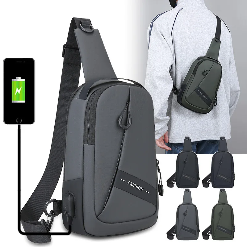

New Chest Bag Men's Fashion Casual Business Crossbody Bag Large Capacity Outdoor Sports Shoulder Bag