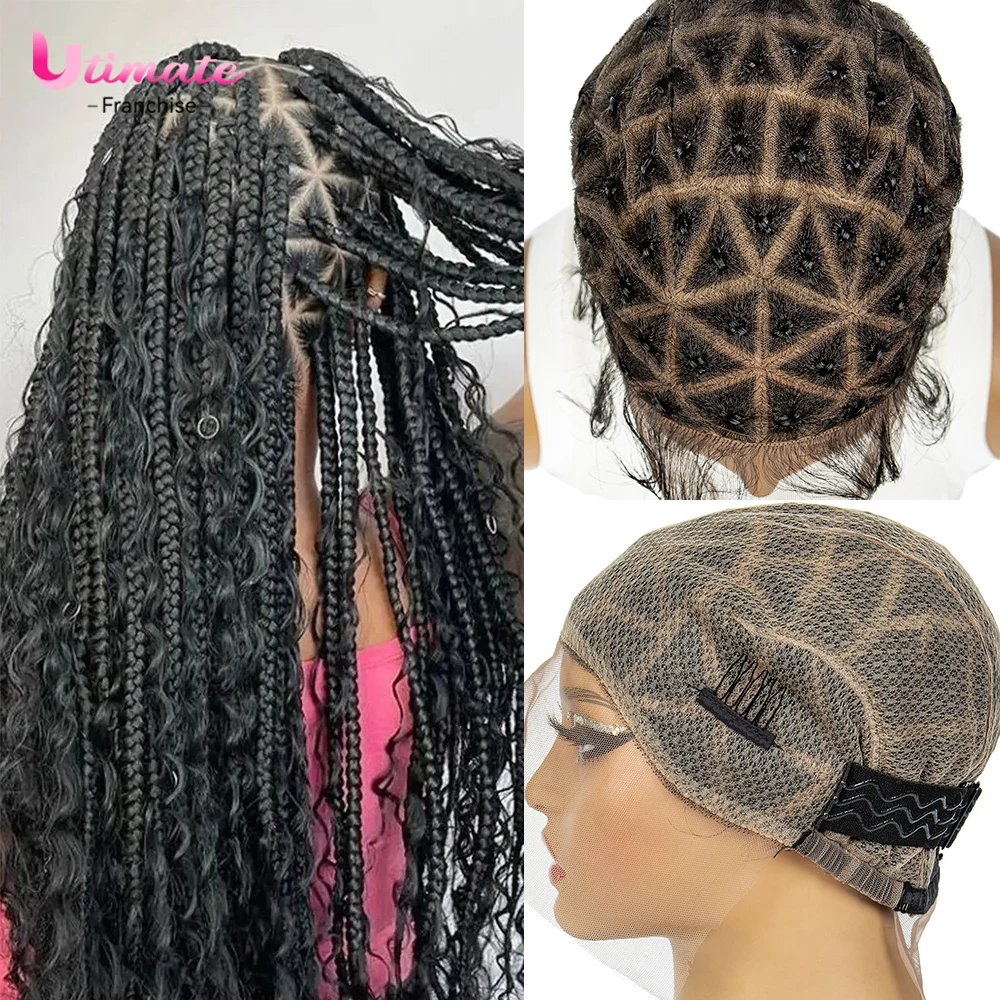 Full Double Lace Braided Wig Cap 1Pc DIY Wig Cap for Crochet Hair Extensions Crochet Wig Cap with Baby Hair Crochet Braided Wig