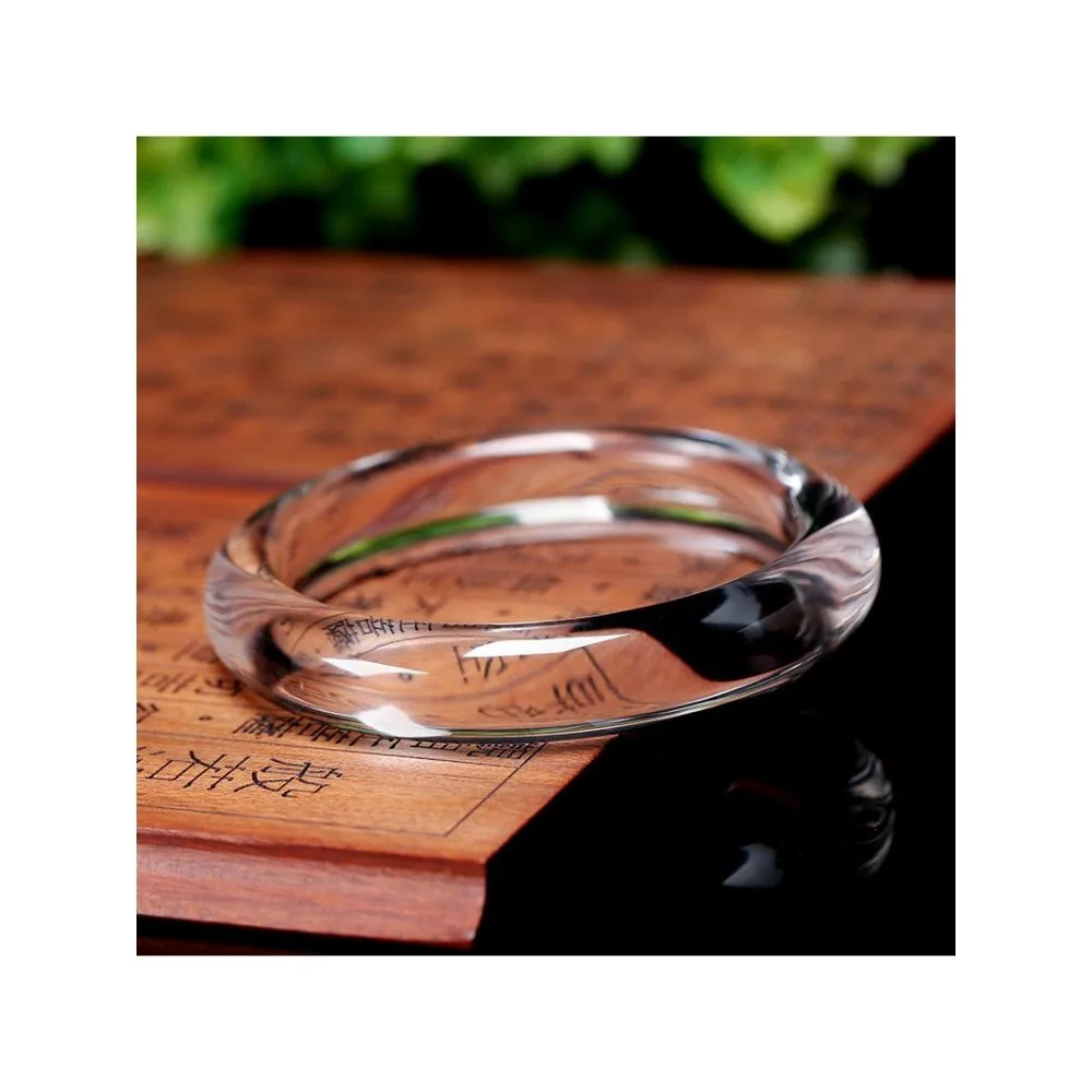 Natural white crystal bracelet, jade bracelet, women's chalcedony agate white moonlight ice through the national style