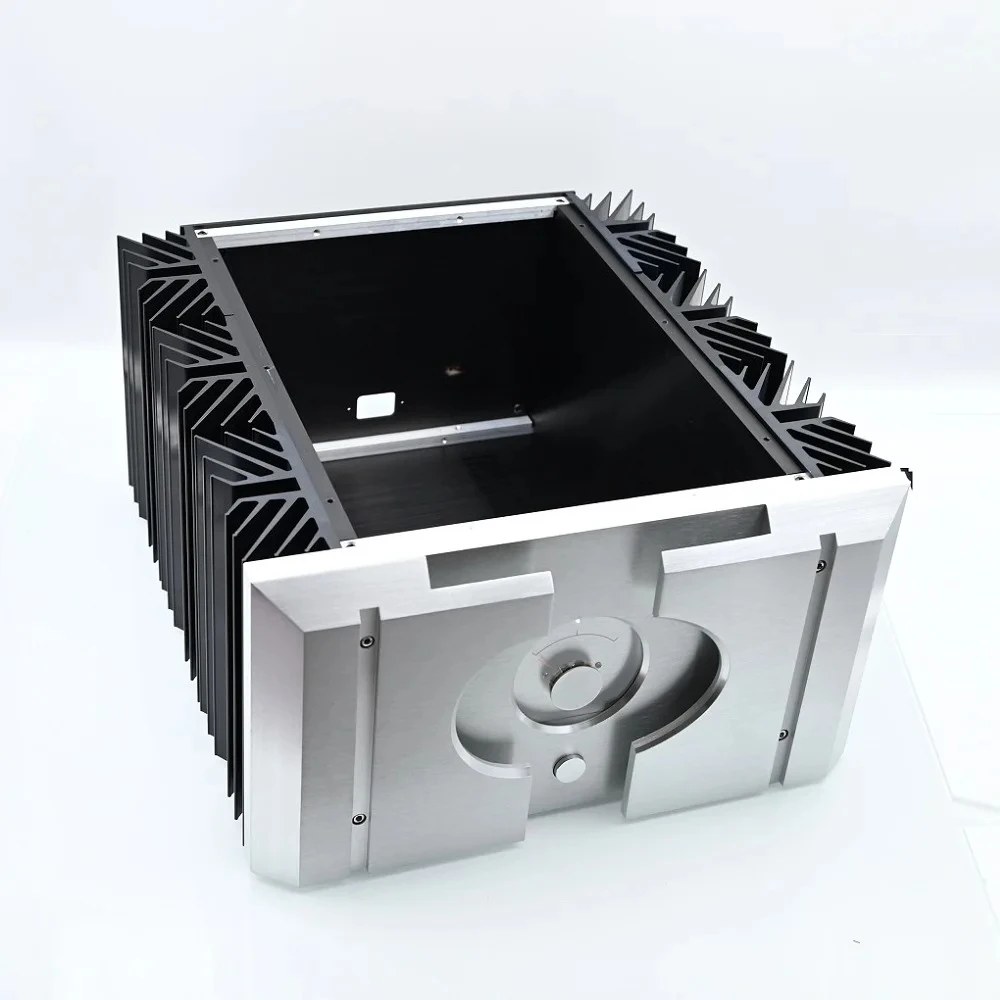 W360 H195 D396 Hifi PASS 40W Anodized Aluminum Chassis Class A Power Amplifier Housing Heat Sink DIY Voltmeter Amp Case Preamp