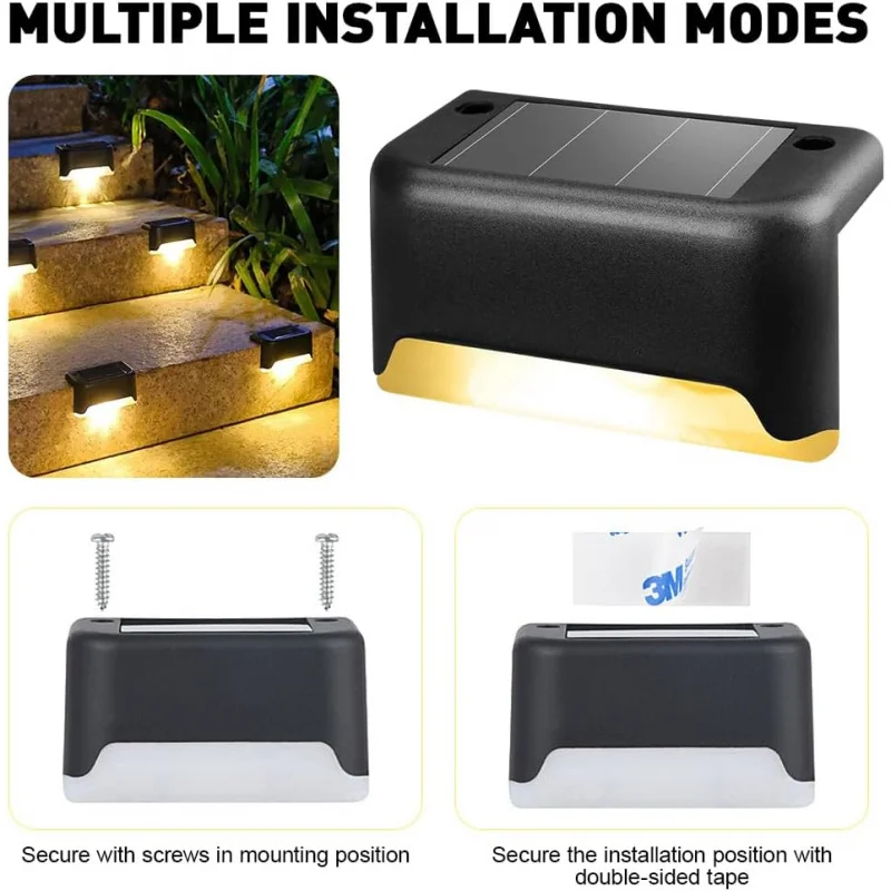 LightsOutdoors 16PiecesSolarLampForGardenDecoration WarmWhiteStairLight Waterproof