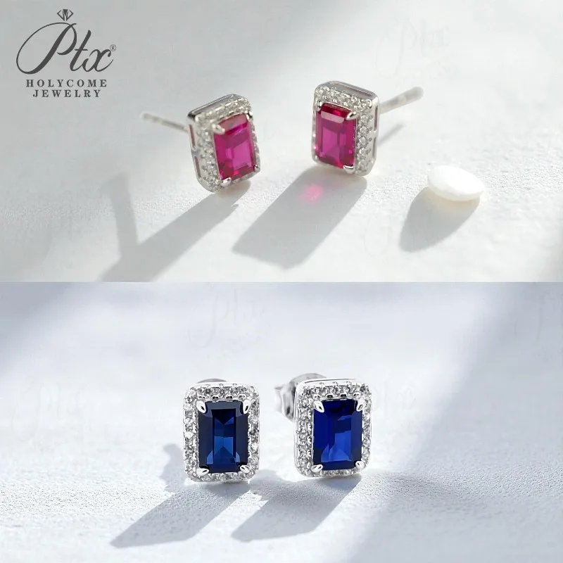 أقراط مخصصة الزمرد الأميرة روبي الياقوت كولومبيا بادبارادشا S925 أنماط الأذن ترصيع لعيد الشكر هدية الكريسماس #2