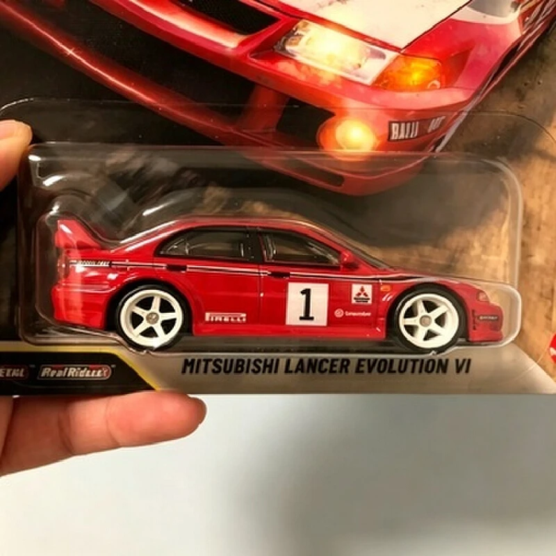 Hot Wheels Premium Diecast Model Car FPY86 Thrill Climbers Mitsubishi Evo 6 Realistic Alloy 1:64 Scale Toy Collectible Gift