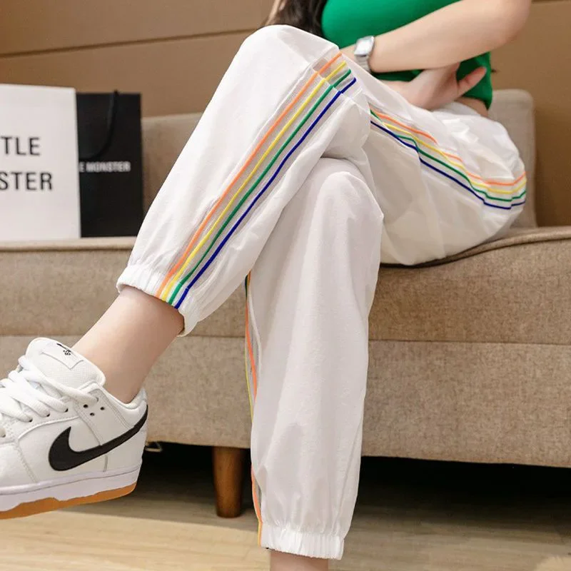 

2025 Summer Elegant Fashion Slim Fit Lady Pants Harajuku Aesthetic Women's Clothing All Match Female Clothes High Waist Trousers