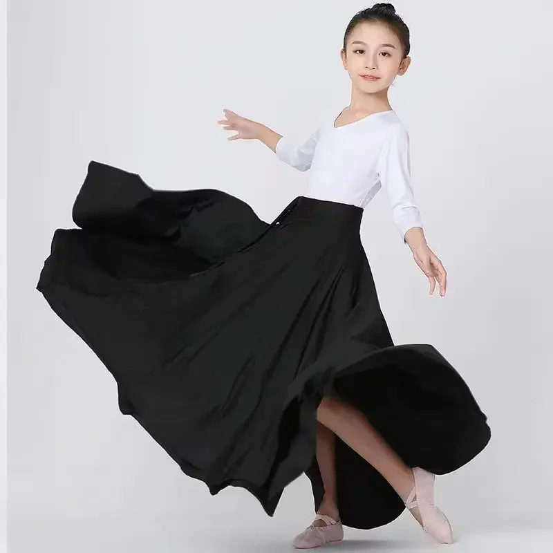 New Girl Flamenco Skirt Spanish Dancewear Belly dance long Dress Big Swing Skirt Gradient Color Performance Gypsy Skirts