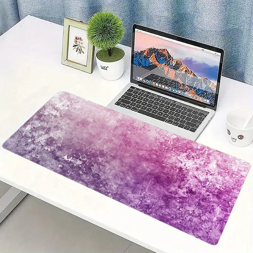 Watercolor Cherry Blossom Extended Gaming Mouse Pad Non‑Slip Desk Surface Soft Gradient Floral Botanical Art Print For Gaming