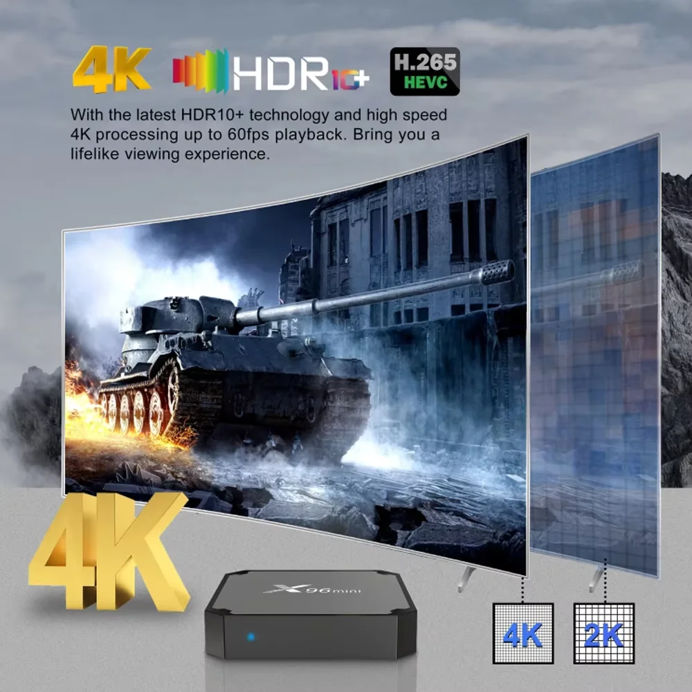 Original X96 MINI  Android 10.0 TV Box Allwinner H313 2GB 16GB 4K UHD HDR 10 H265 Multimedia Player TV Box 1G 8G