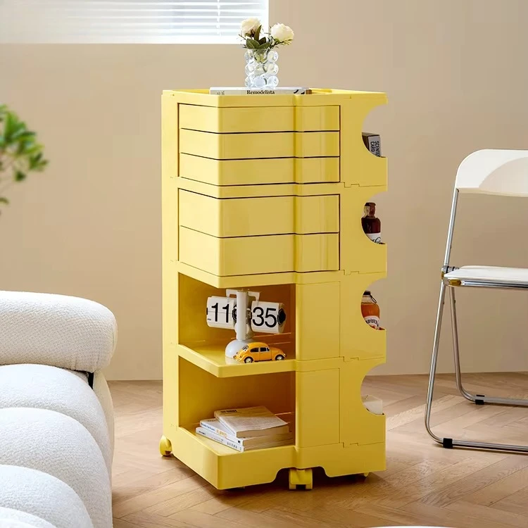 

WISEMAX FURNITURE Plastic 3 Tier Rolling Storage Rack Bathroom Trolley Living Room Side Table Detachable Kitchen Utility Cart