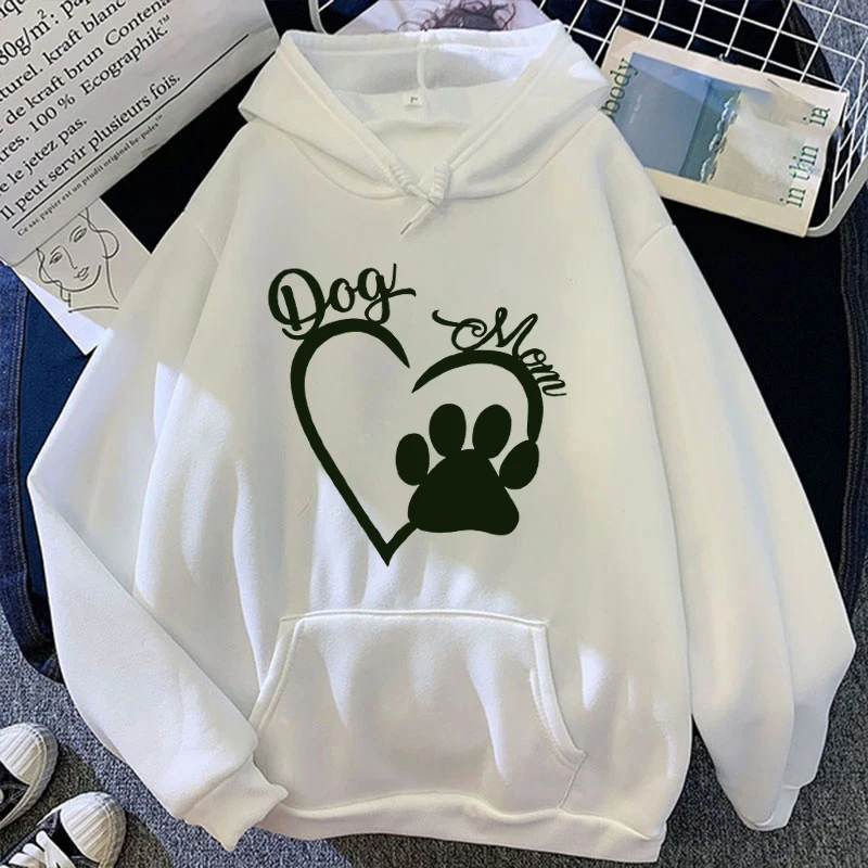 New Fashion Dog Mom Dog Paw Pullover Long Sleeve Sports Hoodie Women Cotton Sweatshirt Pullover Tops (Ship in 48 hours)