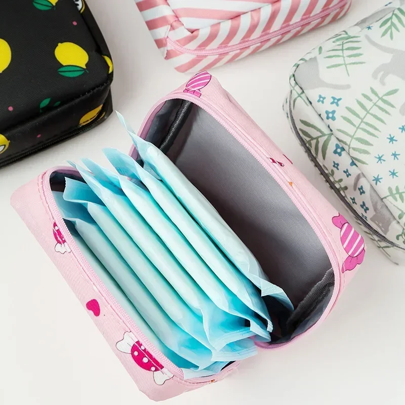 Women Portable Sanitary Pads Storage Bag Tampon Pouch Napkin Cosmetic Bags Organizer Ladies Makeup Bag Girls Sanitary Towel Bag