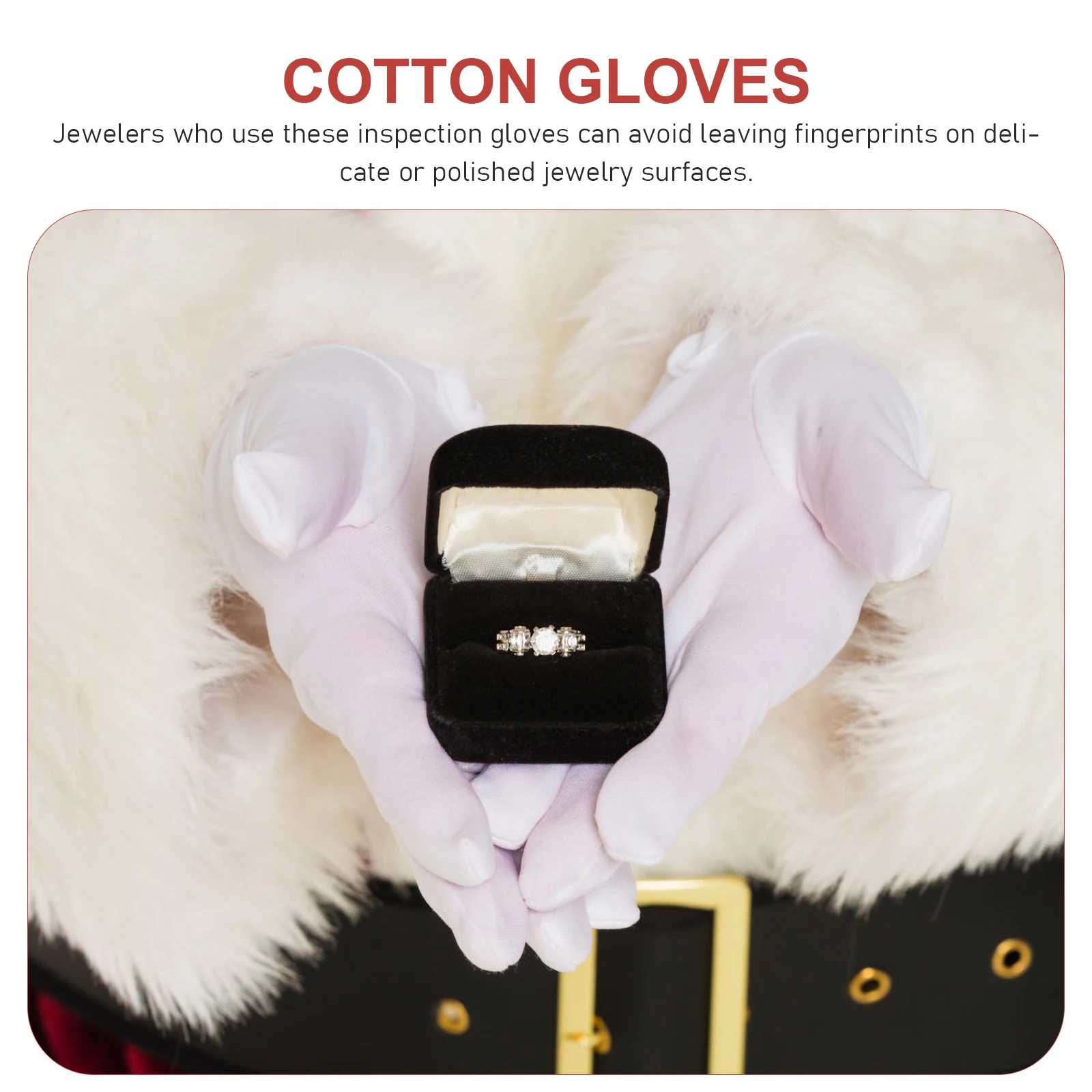 

6pcs Cotton Work Gloves Jewelry Inspection Gloves Black Lightweight Stretchable For Coin Handling Art Archival Men Women