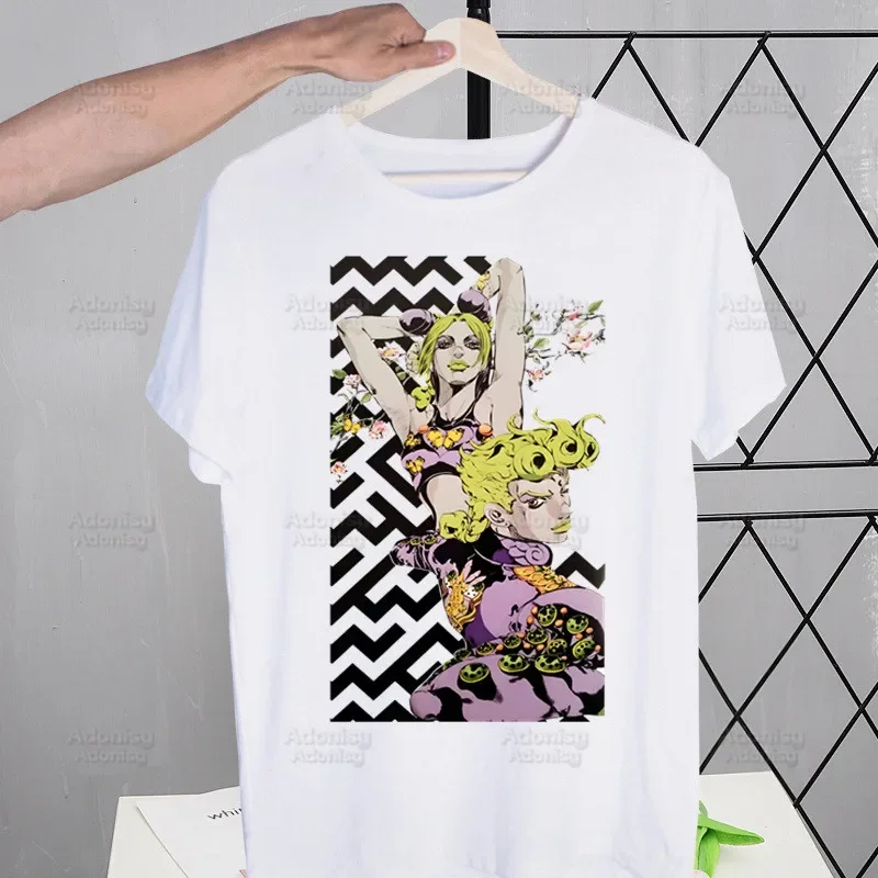 JoJo Bizarre Adventure T Shirts print O-Neck Short Sleeve JOJOS Kujo Jolyne Regular Mens Heigh Quality Men Hip-Hop t Shirt