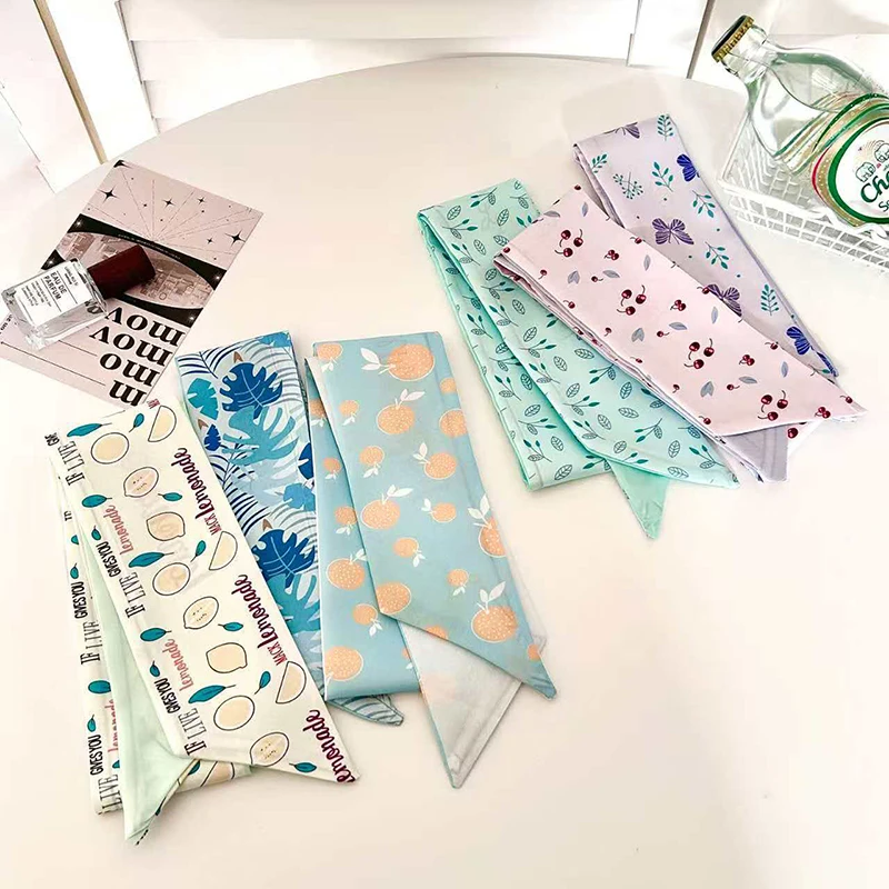 

2026 Korean Summer Women's Twill Decorative Ribbon Small Scarf Binding Bag Handle Ribbon Lady Hair Band Small Scarf Headband
