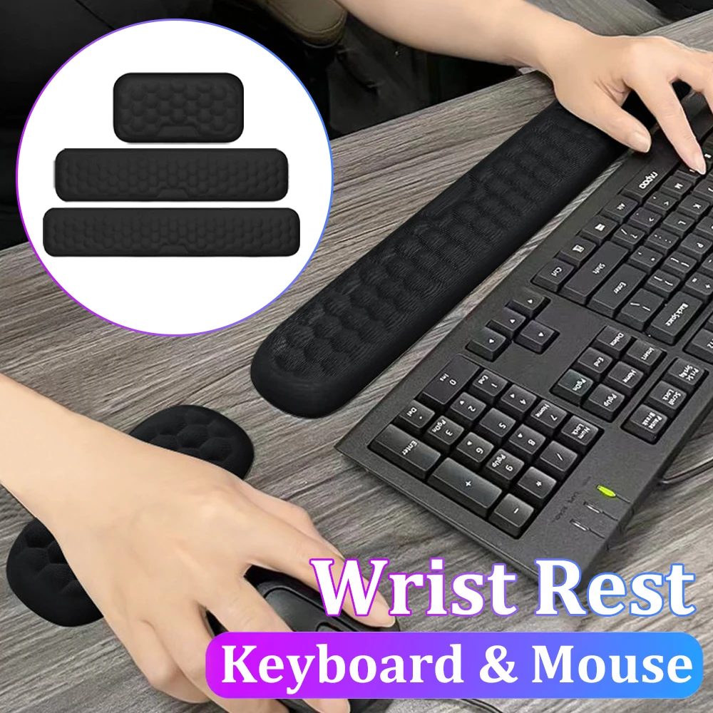 Ratón teclado muñeca resto pad muñeca soporte suave para ordenador PC portátil con textura de masaje transpirable resto